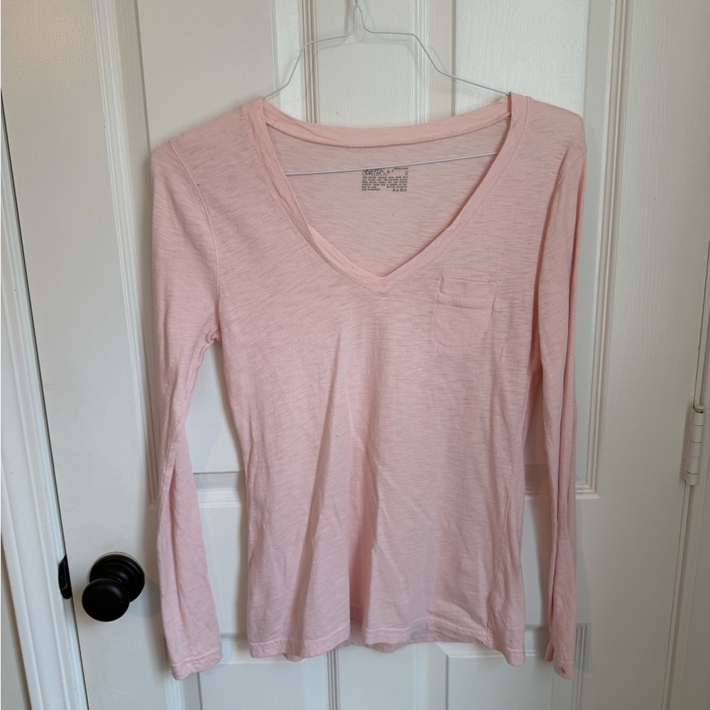 Soft Pink V-Neck Top